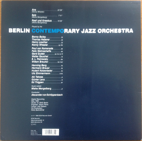 Berlin Contemporary Jazz Orchestra / Alexander Von Schlippenbach ~ Berlin Contemporary Jazz Orchestra (Vinyl) - Djungel & Jazz