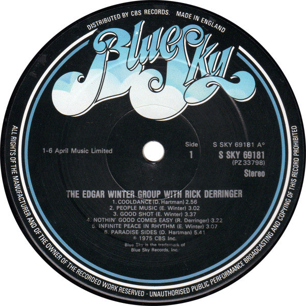 The Edgar Winter Group With Rick Derringer ~ The Edgar Winter Group With Rick Derringer (Vinyl) - Djungel & Jazz