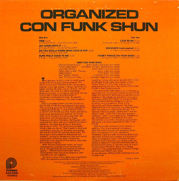 Con Funk Shun ~ Organized Con Funk Shun (Vinyl) - Djungel & Jazz