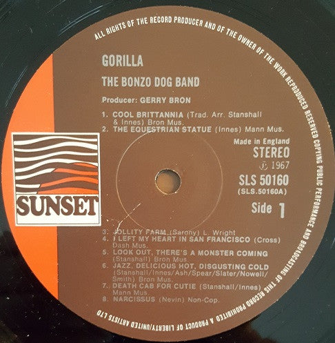Bonzo Dog Doo-Dah Band ~ Gorilla (Vinyl) - Djungel & Jazz
