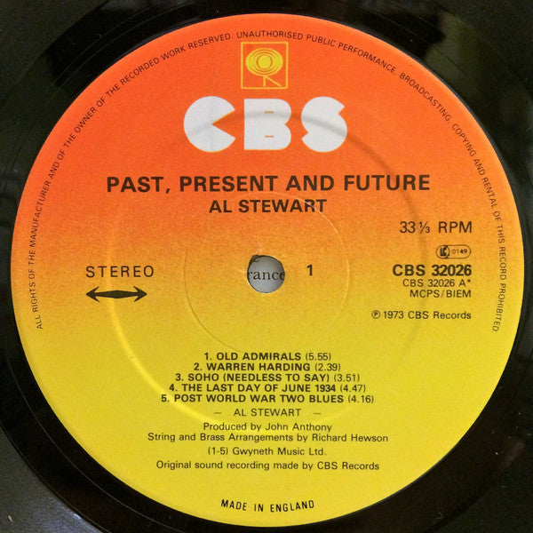 Al Stewart ~ Past, Present & Future (Vinyl) - Djungel & Jazz