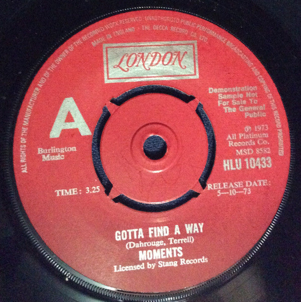 The Moments ~ Gotta Find A Way (Vinyl) - Djungel & Jazz