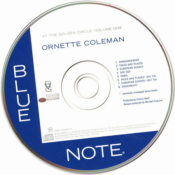 The Ornette Coleman Trio ~ At The "Golden Circle" Stockholm - Volume One (Vinyl) - Djungel & Jazz