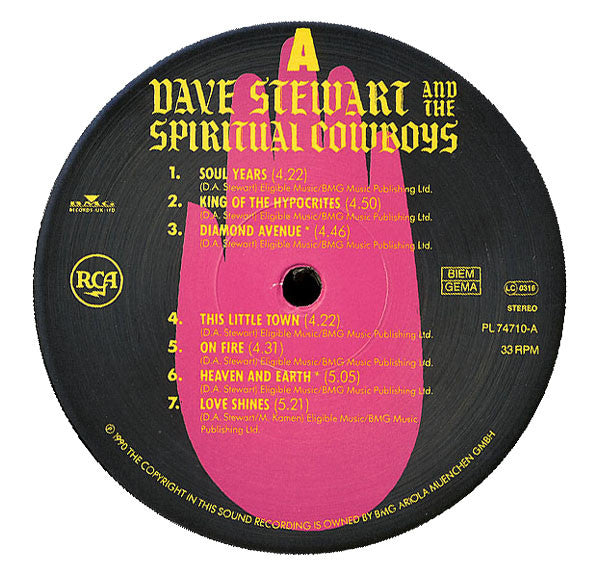 Dave Stewart And The Spiritual Cowboys ~ Dave Stewart And The Spiritual Cowboys (Vinyl) - Djungel & Jazz