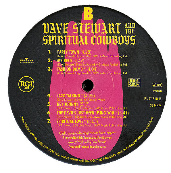 Dave Stewart And The Spiritual Cowboys ~ Dave Stewart And The Spiritual Cowboys (Vinyl) - Djungel & Jazz