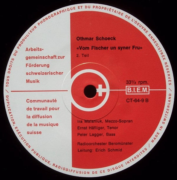 Othmar Schoeck ~ «Vom Fischer Un Syner Fru» Dramatische Kantate Op. 43 / Serenade Aus «Don Ranudo» / Serenade Op. 1 (Vinyl) - Djungel & Jazz