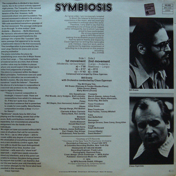 Bill Evans : Symbiosis (LP, Album, RE)