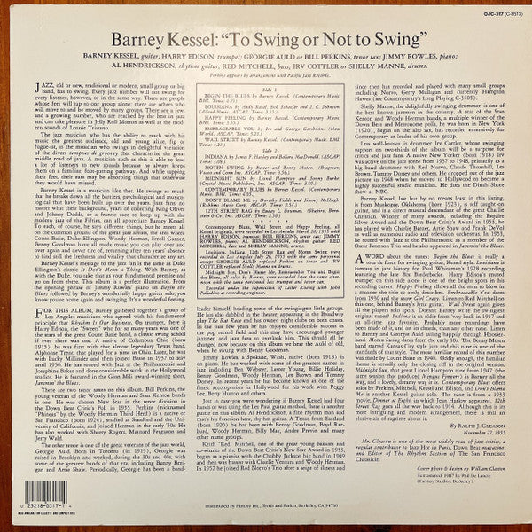 Barney Kessel ~ Vol. 3, To Swing Or Not To Swing (Vinyl) - Djungel & Jazz