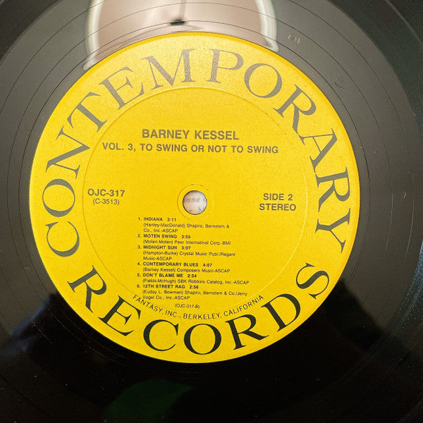 Barney Kessel ~ Vol. 3, To Swing Or Not To Swing (Vinyl) - Djungel & Jazz