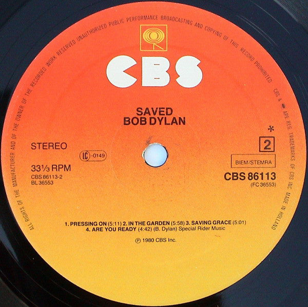 Bob Dylan ~ Saved (Vinyl) - Djungel & Jazz