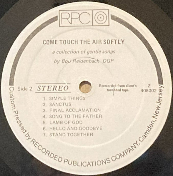 Bob Reidenbach ~ Come Touch The Air Softly (Vinyl) - Djungel & Jazz
