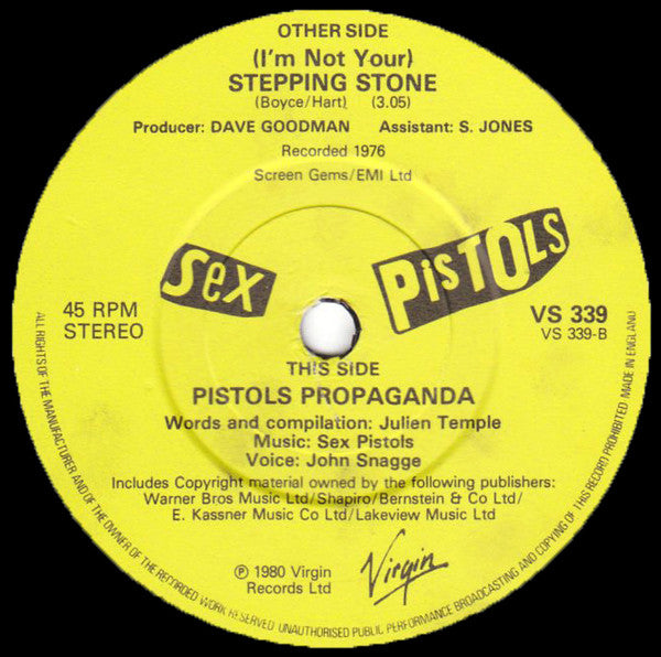 Sex Pistols ~ (I'm Not Your) Stepping Stone (Vinyl) - Djungel & Jazz