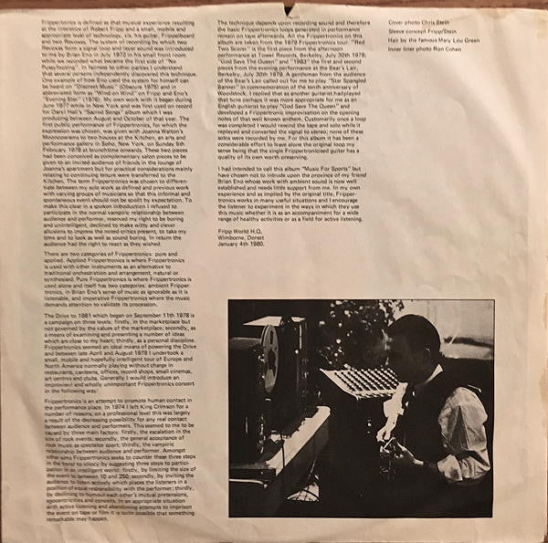 Robert Fripp : God Save The Queen / Under Heavy Manners (LP, Album, 26 )
