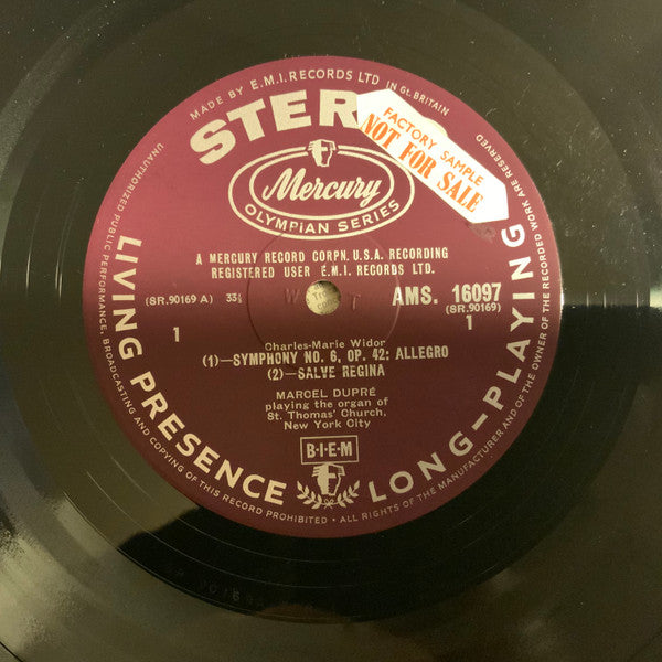 Marcel Dupré ~ Organ Recital: Music By Widor And Dupré (Vinyl) - Djungel & Jazz