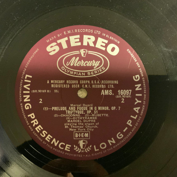 Marcel Dupré ~ Organ Recital: Music By Widor And Dupré (Vinyl) - Djungel & Jazz