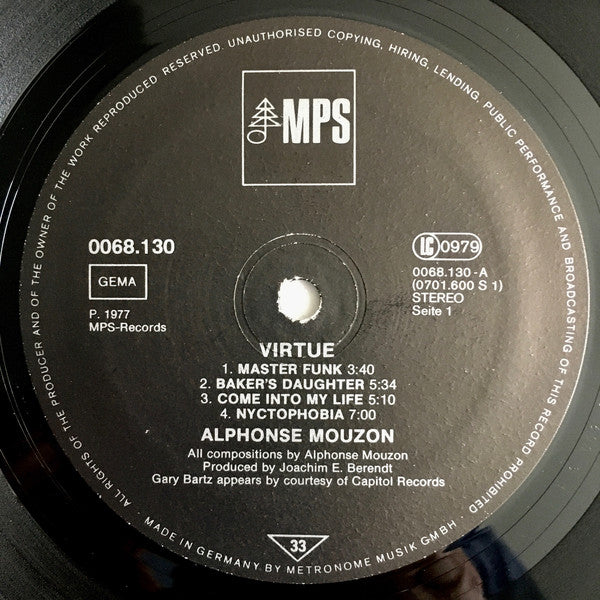 Alphonse Mouzon ~ Virtue (Vinyl) - Djungel & Jazz