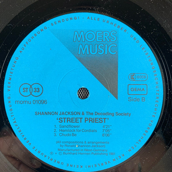 Ronald Shannon Jackson And The Decoding Society : Street Priest (LP, Album)