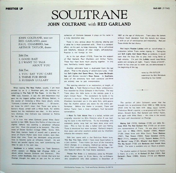 John Coltrane ~ Soultrane (Vinyl) - Djungel & Jazz