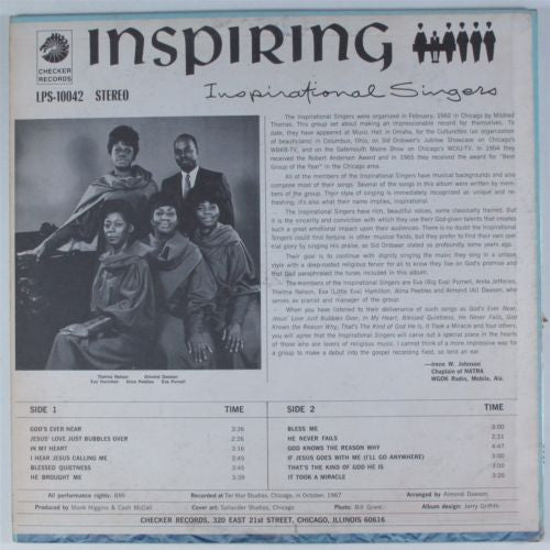 The Inspirational Singers ~ Inspiring (Vinyl) - Djungel & Jazz