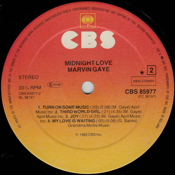 Marvin Gaye ~ Midnight Love (Vinyl) - Djungel & Jazz