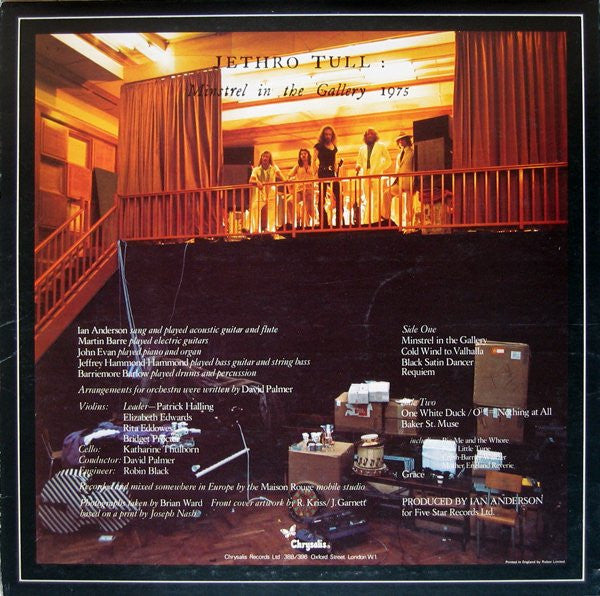 Jethro Tull ~ Minstrel In The Gallery (Vinyl) - Djungel & Jazz