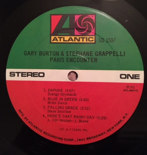 Gary Burton & Stephane Grappelli ~ Paris Encounter (Vinyl) - Djungel & Jazz