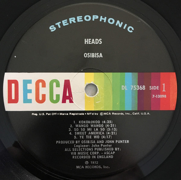 Osibisa ~ Heads (Vinyl) - Djungel & Jazz