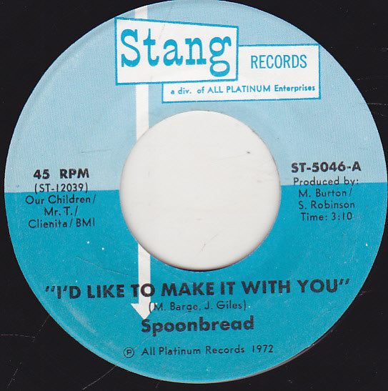 Spoonbread ~ I'd Like To Make It With You / Nature Girl (Vinyl) - Djungel & Jazz
