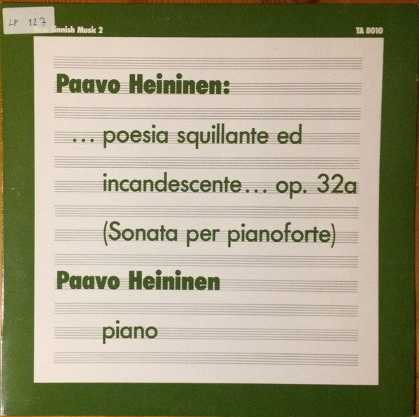 Paavo Heininen ~ New Finnish Music 2 (Vinyl) - Djungel & Jazz