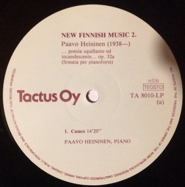 Paavo Heininen ~ New Finnish Music 2 (Vinyl) - Djungel & Jazz
