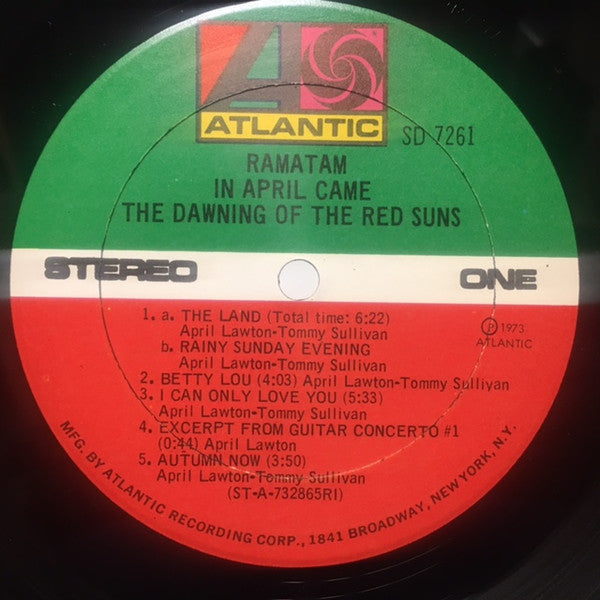 Ramatam : In April Came The Dawning Of The Red Suns (LP, Album, Ric)