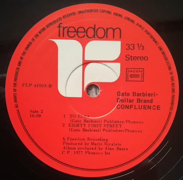 Gato Barbieri - Dollar Brand : Confluence (LP, Album, RE)