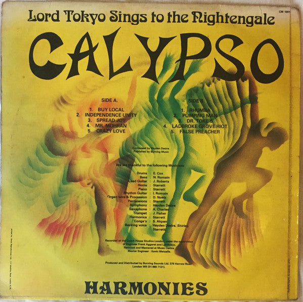 Lord Tokyo : Lord Tokyo Sings To The Nightengale - Calypso Harmonies (LP)