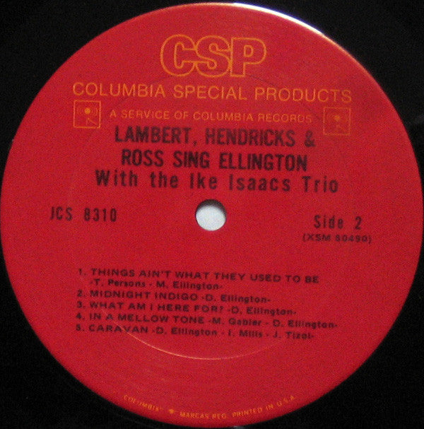 Lambert, Hendricks & Ross With The Ike Isaacs Trio ~ Sing Ellington (Vinyl) - Djungel & Jazz