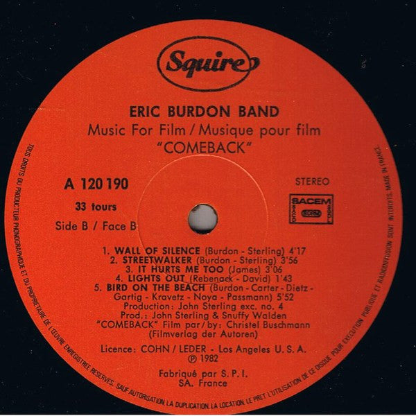 Eric Burdon Band ~ Music For Film / Musique Pour Film "Comeback" (Vinyl) - Djungel & Jazz