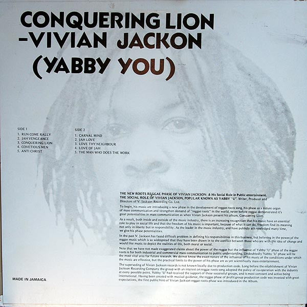 Vivian Jackson ~ Conquering Lion (Vinyl) - Djungel & Jazz