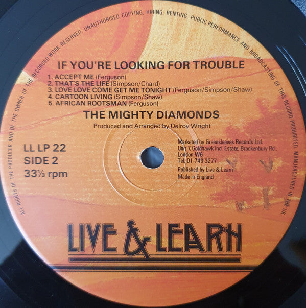 The Mighty Diamonds : If You Looking For Trouble (LP, Album)