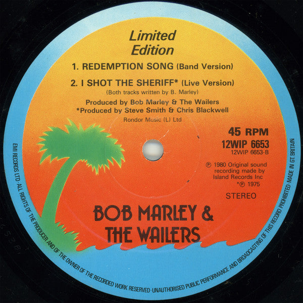 Bob Marley & The Wailers : Redemption Song (12", Single, Ltd)