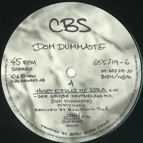 Dom Dummaste : Huset E Fullt Me Syra (12", Maxi)