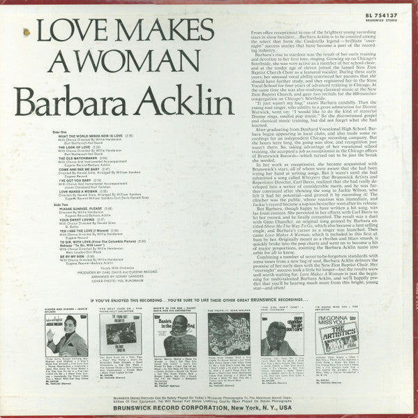 Barbara Acklin ~ Love Makes A Woman (Vinyl) - Djungel & Jazz