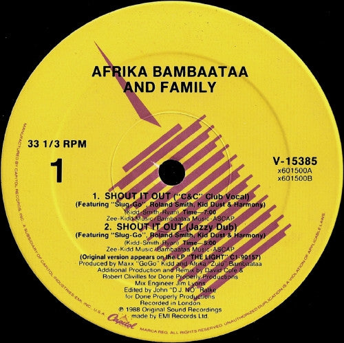 Afrika Bambaataa & Family ~ Shout It Out (Vinyl) - Djungel & Jazz