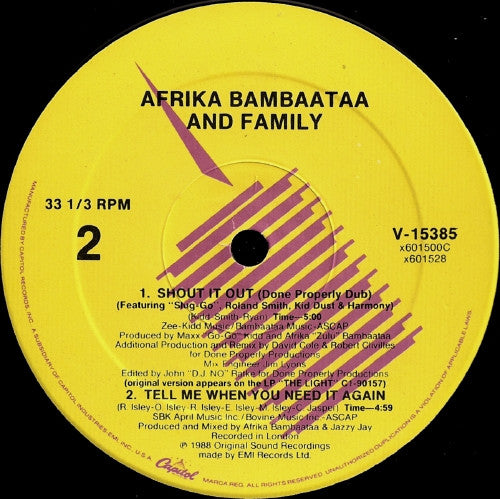 Afrika Bambaataa & Family ~ Shout It Out (Vinyl) - Djungel & Jazz