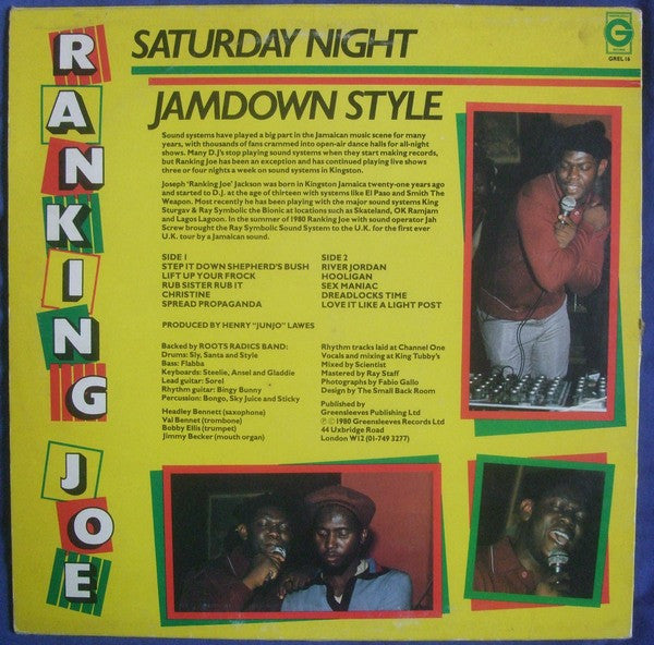 Ranking Joe : Saturday Night Jamdown Style (LP, Album)