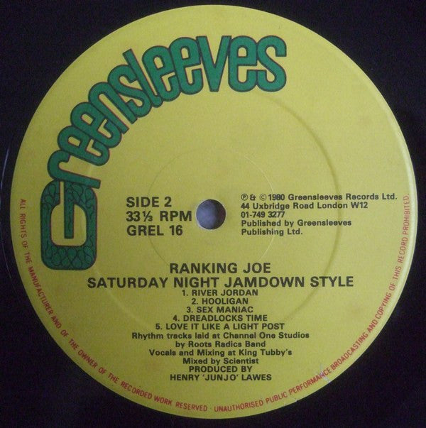 Ranking Joe : Saturday Night Jamdown Style (LP, Album)