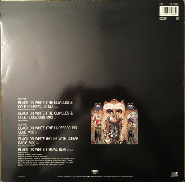 Michael Jackson ~ Black Or White (The Clivillés & Cole (C&C) Remixes) (Vinyl) - Djungel & Jazz