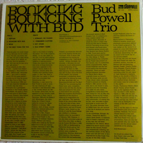 Bud Powell Trio ~ Bouncing With Bud (Vinyl) - Djungel & Jazz
