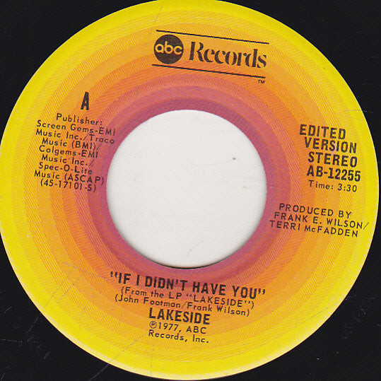 Lakeside ~ If I Didn't Have You / It's Not Only The Outside That Counts (Vinyl) - Djungel & Jazz