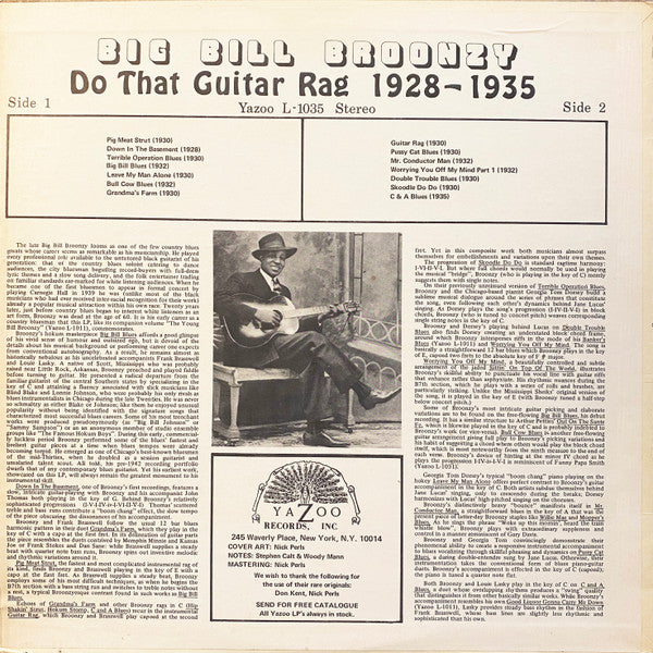Big Bill Broonzy ~ Do That Guitar Rag: 1928 - 1935 (Vinyl) - Djungel & Jazz