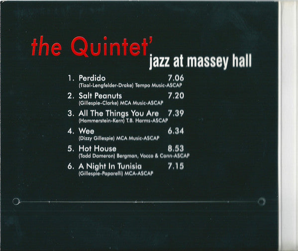 The Quintet ~ Jazz At Massey Hall (Vinyl) - Djungel & Jazz