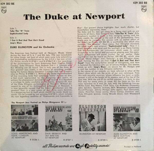 Duke Ellington And His Orchestra ~ The Duke At Newport (Vinyl) - Djungel & Jazz
